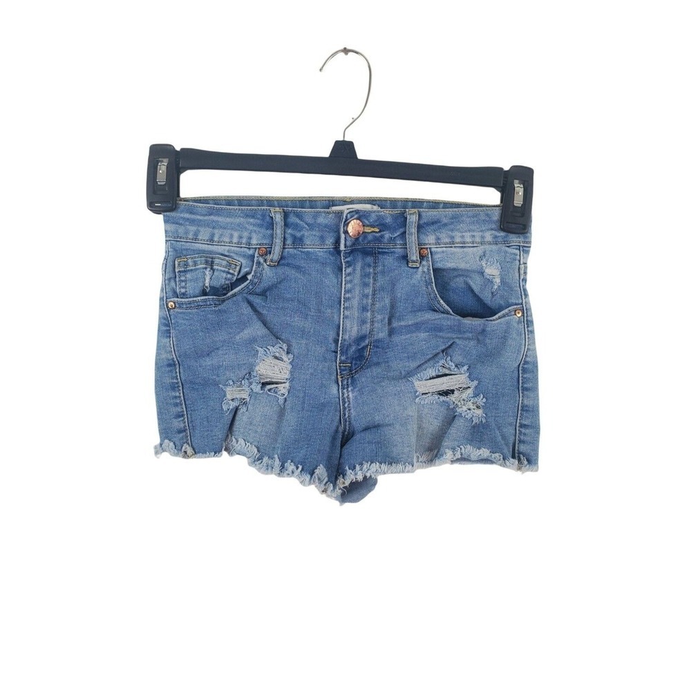 Forever‎ 21 Jean Shorts 25 Womens Mid Rise Raw Hem Distressed Summer Bottoms